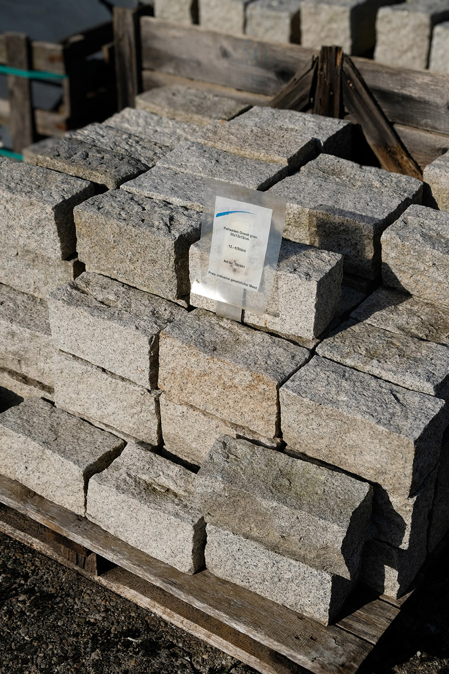 Granitpalisaden grau 25cm x 12cm x 12cm  1 Stück