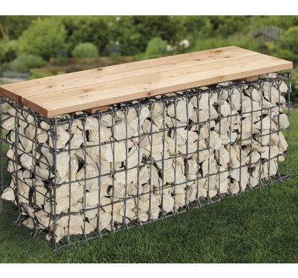 Gartenbank Gabione 100x30x46 cm